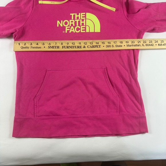 The North Face Womens Pink Hoodie Sweatshirt Large Logo Pullover Long Sleeve - Picture 5 of 8